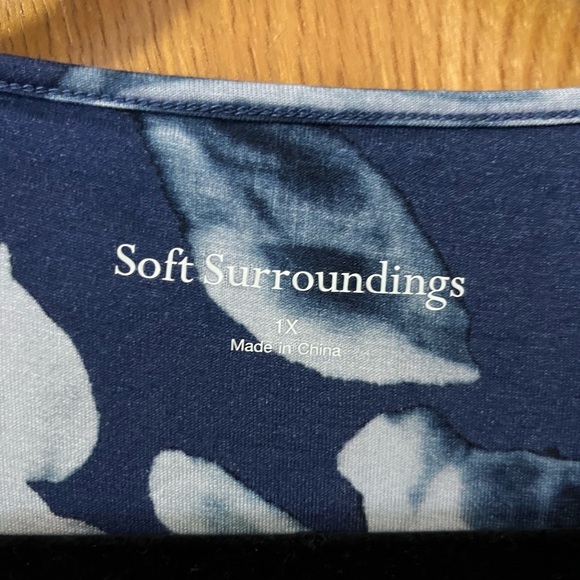 Soft Surroundings floral Shapely Anywhere Faux Wrap midi dress 1X - Picture 4 of 8